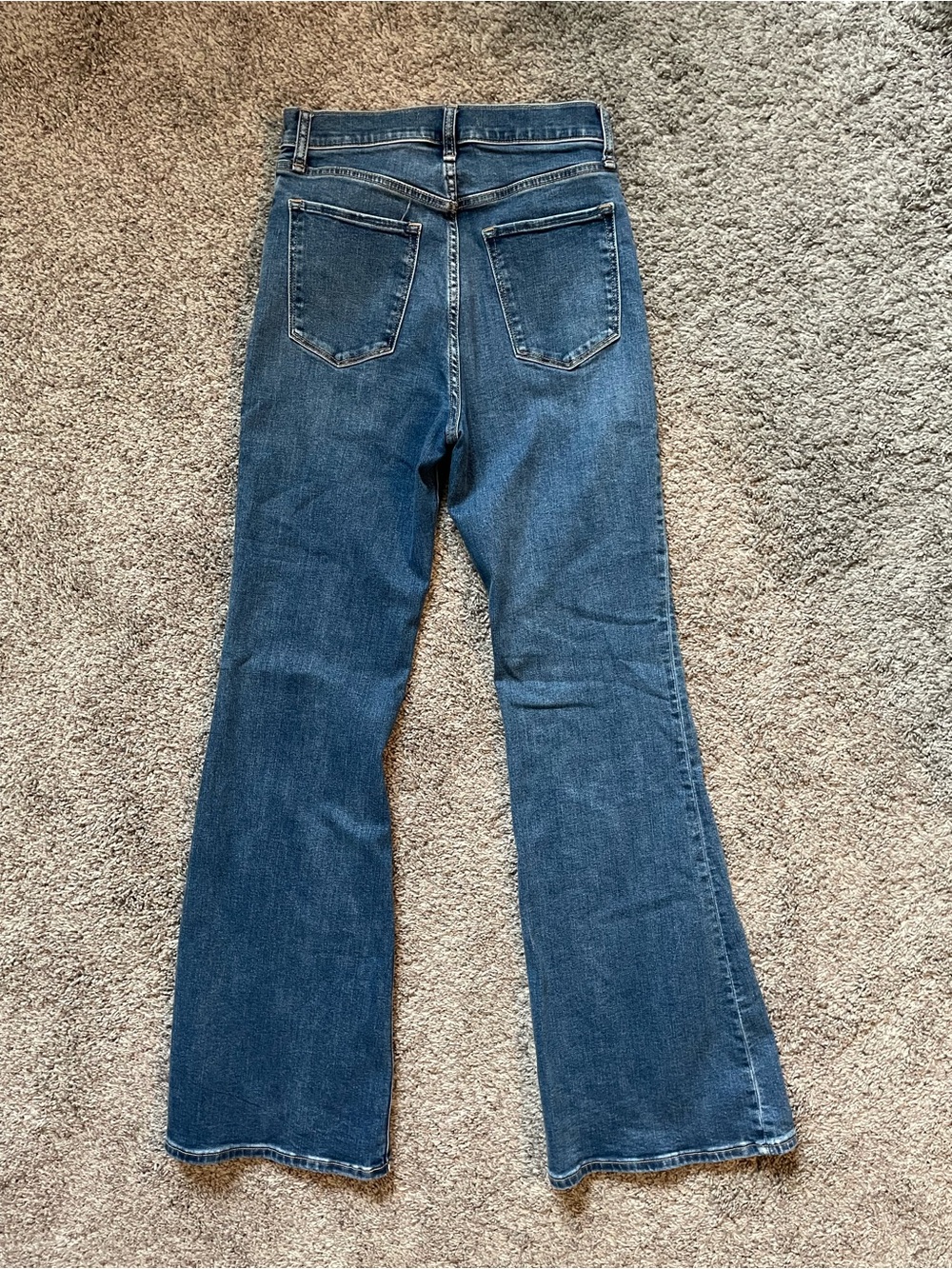 Abercrombie & Fitch Dark Blue High-Rise Flare Jeans - Picture 2 of 4